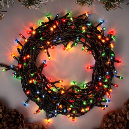 Garland "thread" 9 m, IP20, dark thread, 240 lamps, glow of multi, 8 modes, 220 V