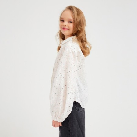 Рубашка детская MINAKU: Cotton collection цвет белый, рост 116-1