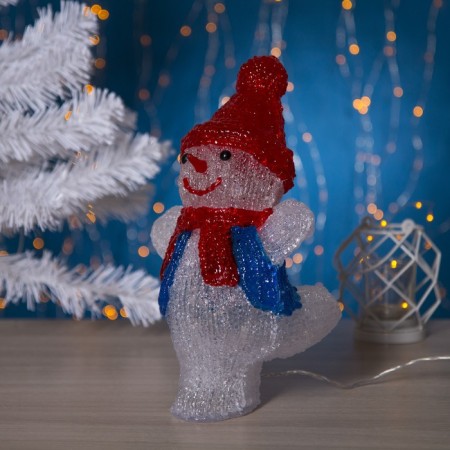 LED figure "Snowman-Figurist" 20 × 29 × 17 cm, acrylic, 24 LED, 220 V, glow of white-1