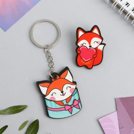 Gift set "Fox" icon + keychain, 6.8 x 10.5 cm.-2