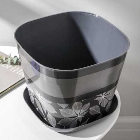 Pot with the pallet "Listopad", 9.8 l, the color is dark gray-1