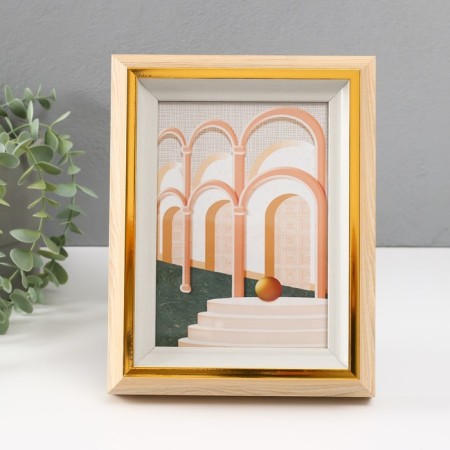 Photo frame plastic 13x18 cm "Stefania" light tree with white 4.4x17.8x23 cm