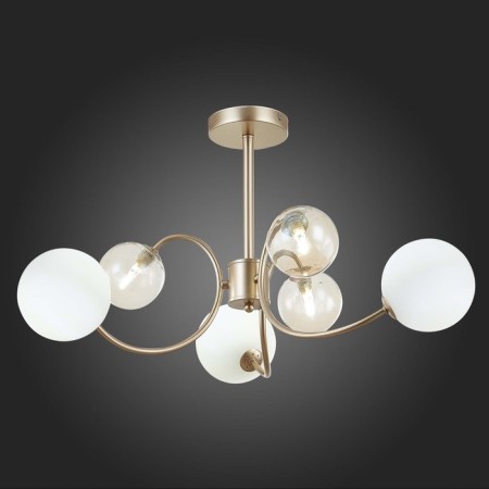 Ceiling EVOLUCE lamp. Sle220922-06. FORMAE. 6x5 watts, G9, 4000k, 67x67x36 cm, golden color-2