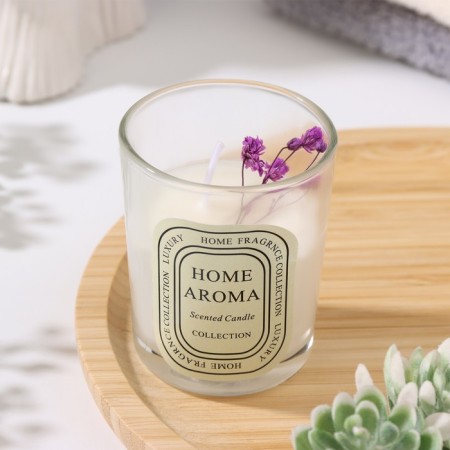 Aromatic candle in a glass "Sweet Love", white tea, flowers mix, 5.5x6.5 cm-4