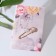 Classic pin, circle, 5 cm, white color in gold