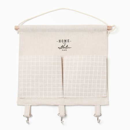 Pocket Ethel "Home", beige color, 30x28 cm, 50%HL, 50%p/e