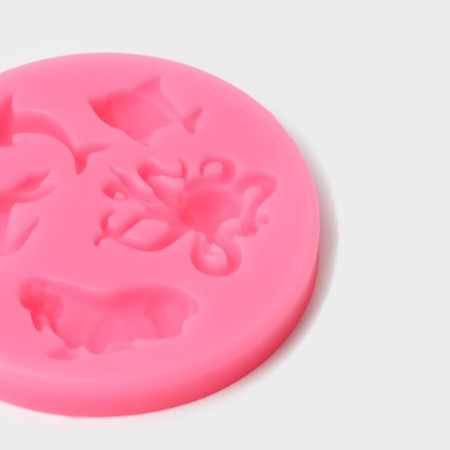 Mold "Sea Friends", silicone, d = 8.3 cm, color mix-2