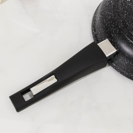 Granite Black Granite Speaking Pro, D = 22 cm, induction, removable handle, anti -stick coating-5