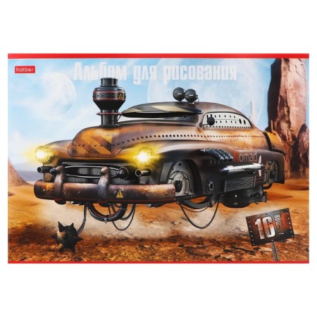 Album for drawing A4, 16 sheets "dieselpank", cover coated cardboard, block 100 g/m2, mix-7