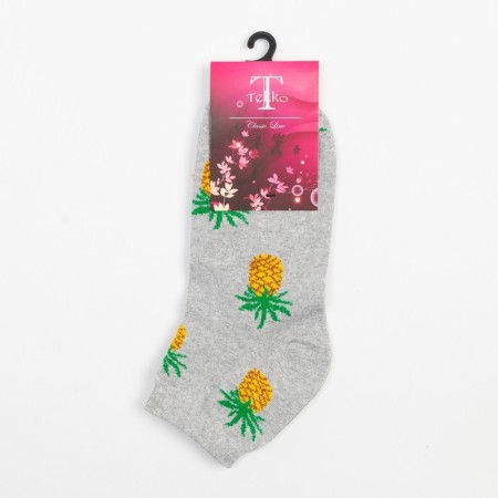 Women's socks "pineapp", gray color, size 23-25-4