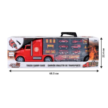 Auto -Vorot Case Givito “Salvation Service”, with cars, with a tunnel, red color, 64 cm-3