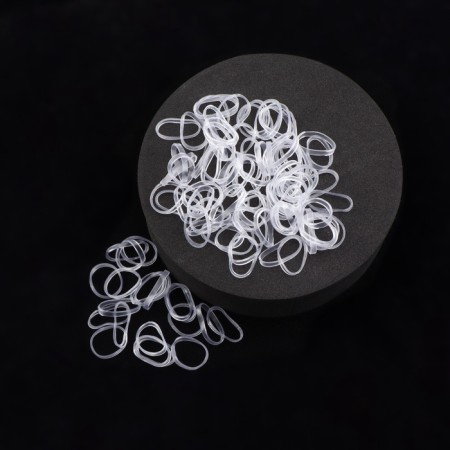 Silicone hair gums, set, d = 1.3 cm, 100 g, transparent color-1