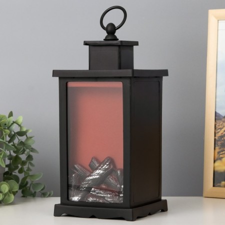 Nightlight "fireplace" LED black 13x13x30 cm Risalux