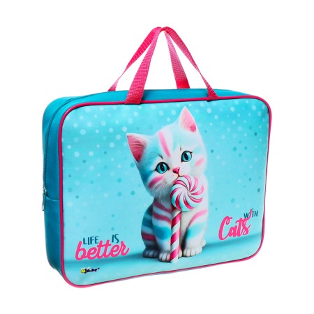 Folder with handles Textile A4, 350 x 265 x 75 mm, PMD 4-20 "Cat Caramel"-1