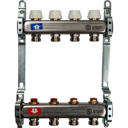 Collector Group Stout SMS 0922 000004, 1 "X3/4", 4 outputs, without consumables, stainless steel. steel