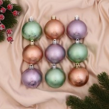 Set of balls plastic D-6 cm, 9 pcs 