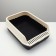 A high side toilet with a scoop and a filter, 50 x 36 x 21 cm, black