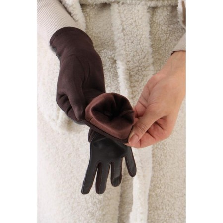 Gloves are female, dimensionless, without insulation, brown color-2