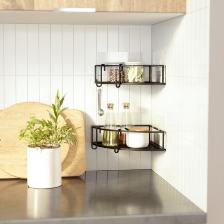 A set of corner shelves for the bathroom Umbra Cubiko, 2 pcs, black color-2
