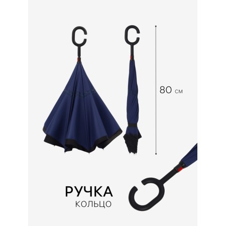 Umbrella - on the contrary, "monoton", mechanical, 8 spokes, r = 53/61 cm, black/blue color-1
