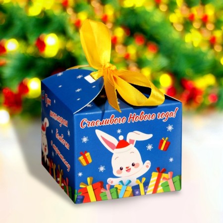 New Year. Chocolate bomb "Rabbit in Gifts" with Marshmallow, 38 g
