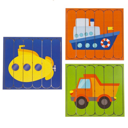 Puzzle. Collect 6 pictures "Transport", bilateral sticks-3