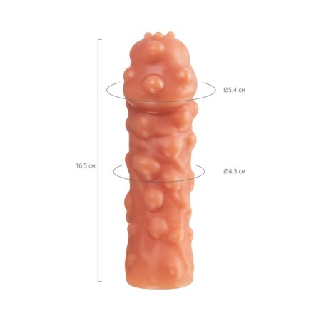 Kokos nozzle with additional stimulation, realistic, TPE, bodily, 16.5 cm-6