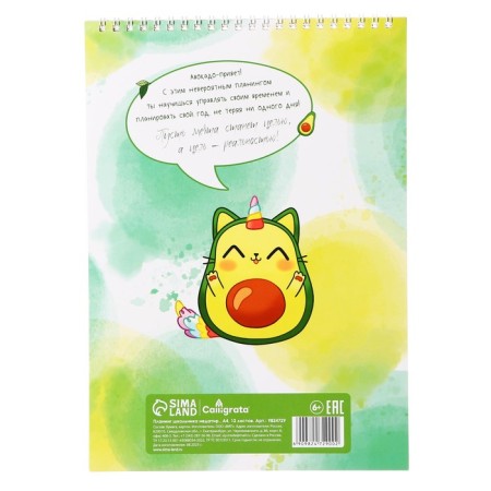Planing Leduced A4, 12 sheets, on the crest, soft cover, "Planning Avocadics"-16
