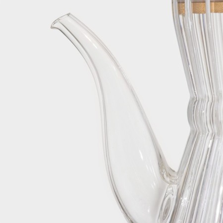 Glass teapot with a bamboo lid "Eco. East ", 600 ml, 18 × 11.5 × 14 cm, without sieve-1