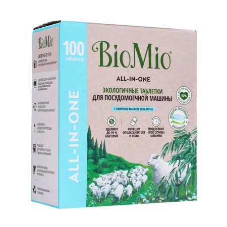 Biomio Bio-Tabs Multi dishwasher tablets with eucalyptus, 100 pcs