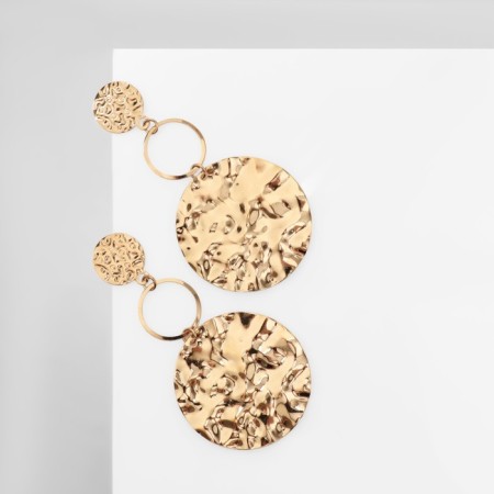 Earrings Metal "Atmosphere" three disks, color gold