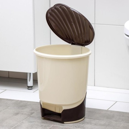Garbage bucket with pedal, 10 l, ivory color-1