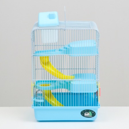 A cage for small rodents "Pijon", with a filling, 27 x 21 x 45 cm, blue-1