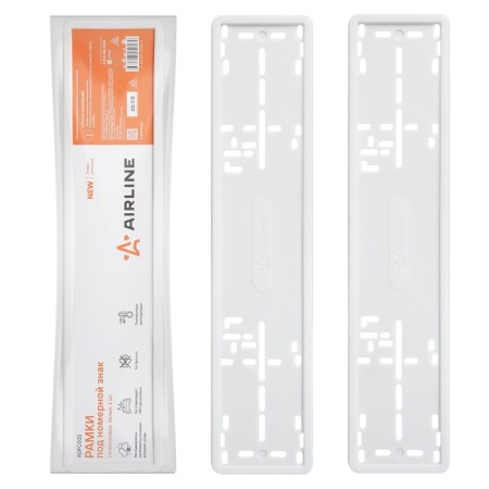 Frames for license plates, silicone, 2 pcs., White Adfc032