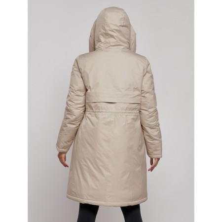 Coat insulated winter female, size 48, beige color-6