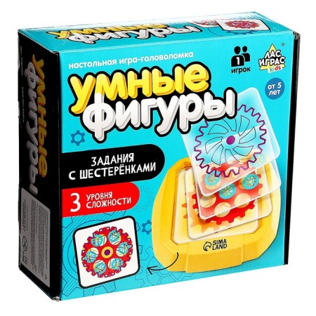 The board game-head-headed “Smart figures. Tasks with gears ”, from 1 player, 5+-12