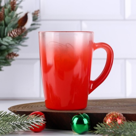 New Year. New Year's glass mug with a gradient "Believe in miracles!", 300 ml-1
