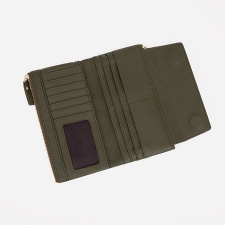 Women's wallet on magnets, green color-2
