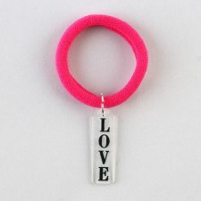 Резинка для волос с акриловым доп.элементом "Love", 4 см