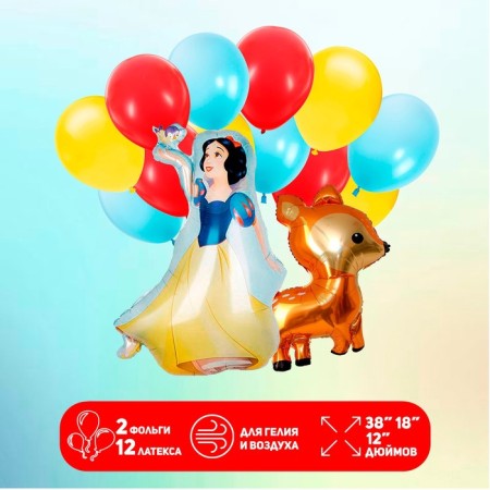 Set of balls "Snow White and Olenenok", latex, foil, 14 pcs.