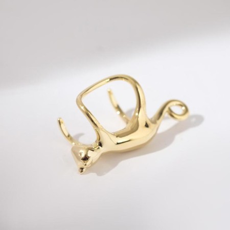 Earring "Kuff" cat, color gold-2