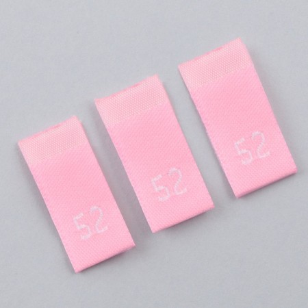 Textile strip “52”, 4.6 x 1.1 cm, pink color-1