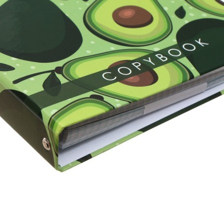 A notebook on the rings of A5 120 sheets in the Calligrata "Avocado" cage, cover 7BC, without cutting down under the rings, offset unit-4