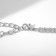 Choker "chain" rhombus, white color in silver, 32 cm