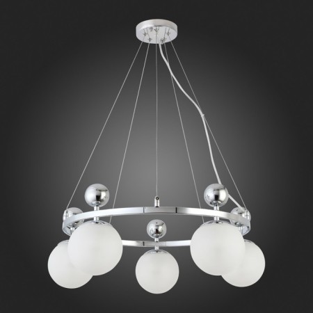 Suspended EVOLUCE lamp. Sle106103-05. Pechio. 5x60 watts, E27, 62x62x22 cm, chromium color-4