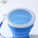 A silicone cup folding with a lid of the Aille, 200 ml, 8.5 × 9 cm, blue color