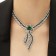 Set 2 objects: earrings, necklace "Phoenix" bend, white-idle color in silver, 35 cm