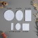 Clothing patch, heat -muffle, 6 pcs, white color