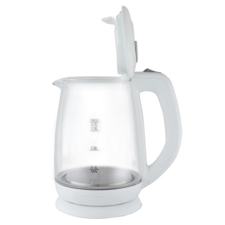 Electric kettle JVC JK-KE1518, glass, 2200 watts, 1.7 l, white-1
