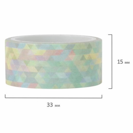 Adhesive Washi-tanks for decor "mix No. 1", 15 mm x 3 m (set 7 pcs) rice paper-4